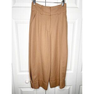 See by Chloe Tan Adjustable Button Cropped Trousers Pants Women's Size FR 34